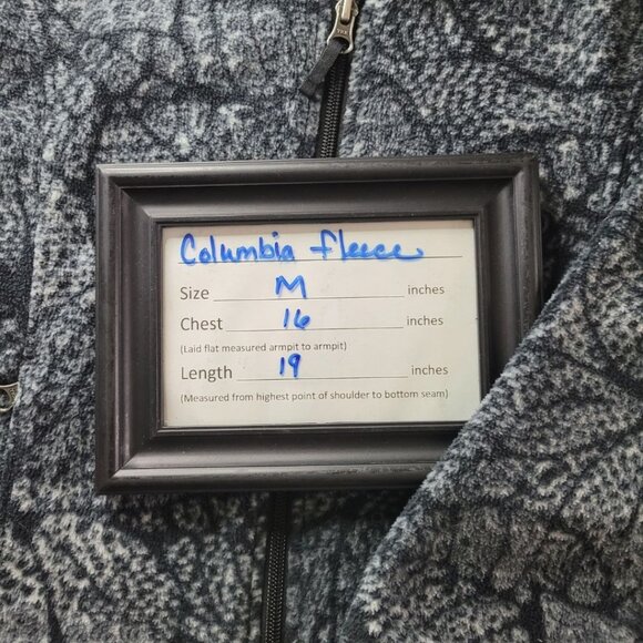 Columbia Fleece‎ Jacket Full Zip Gray Floral Warm Womens Medium Winter Fall - Picture 6 of 9